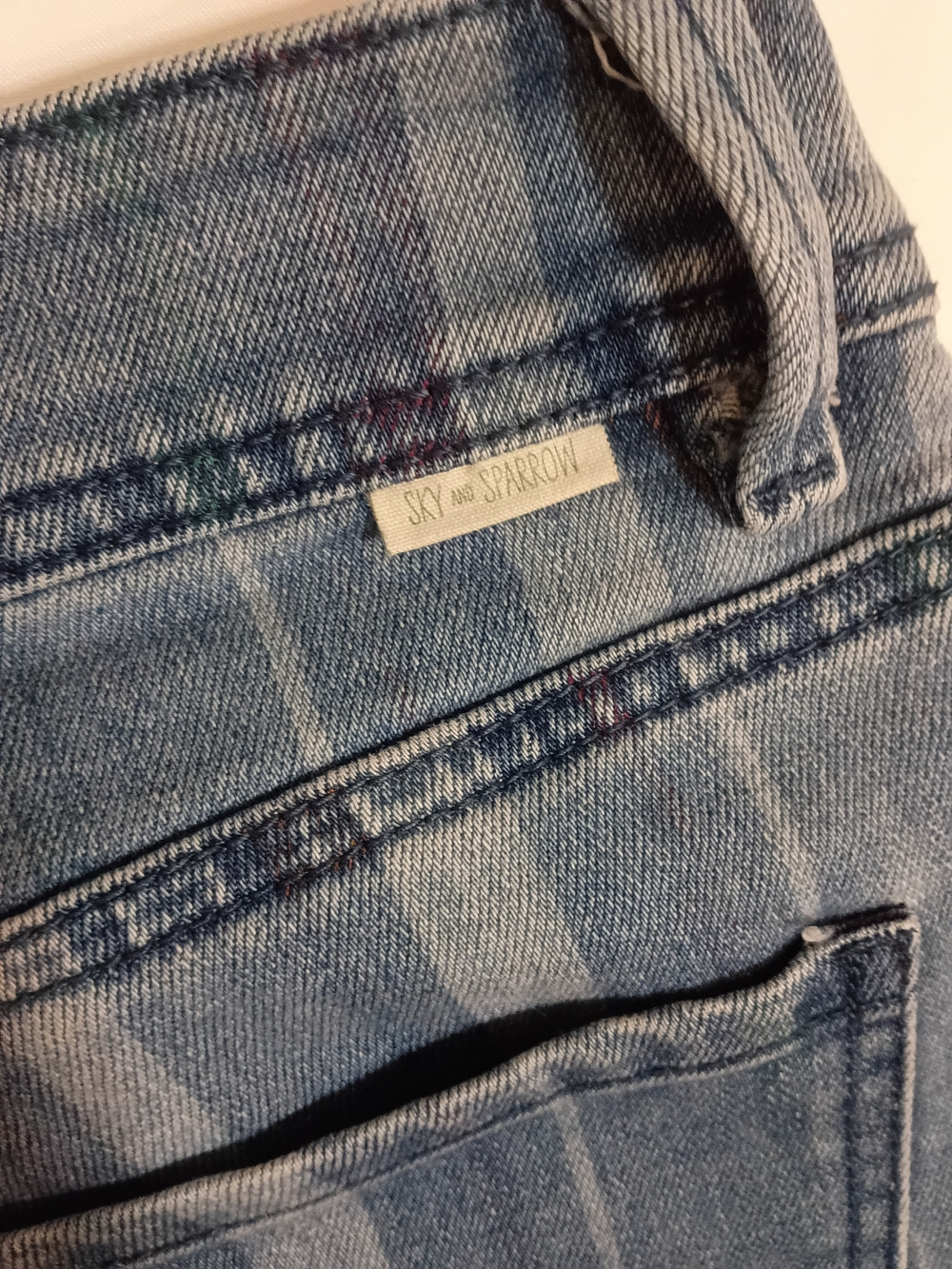 Sky & Sparrow Juniors Size 7 Striped Skinny Crop Jeans Girls School Fall Clothes - Picture 3 of 7